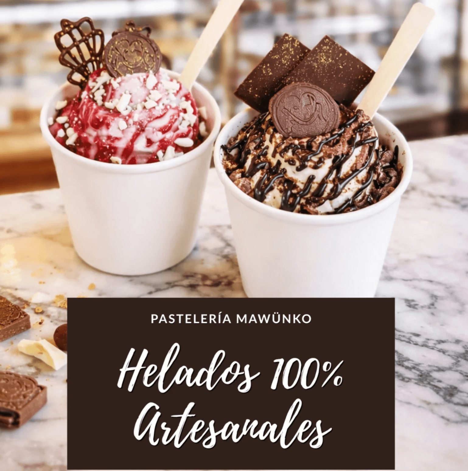 Helados 100% artesanales de Mawünko